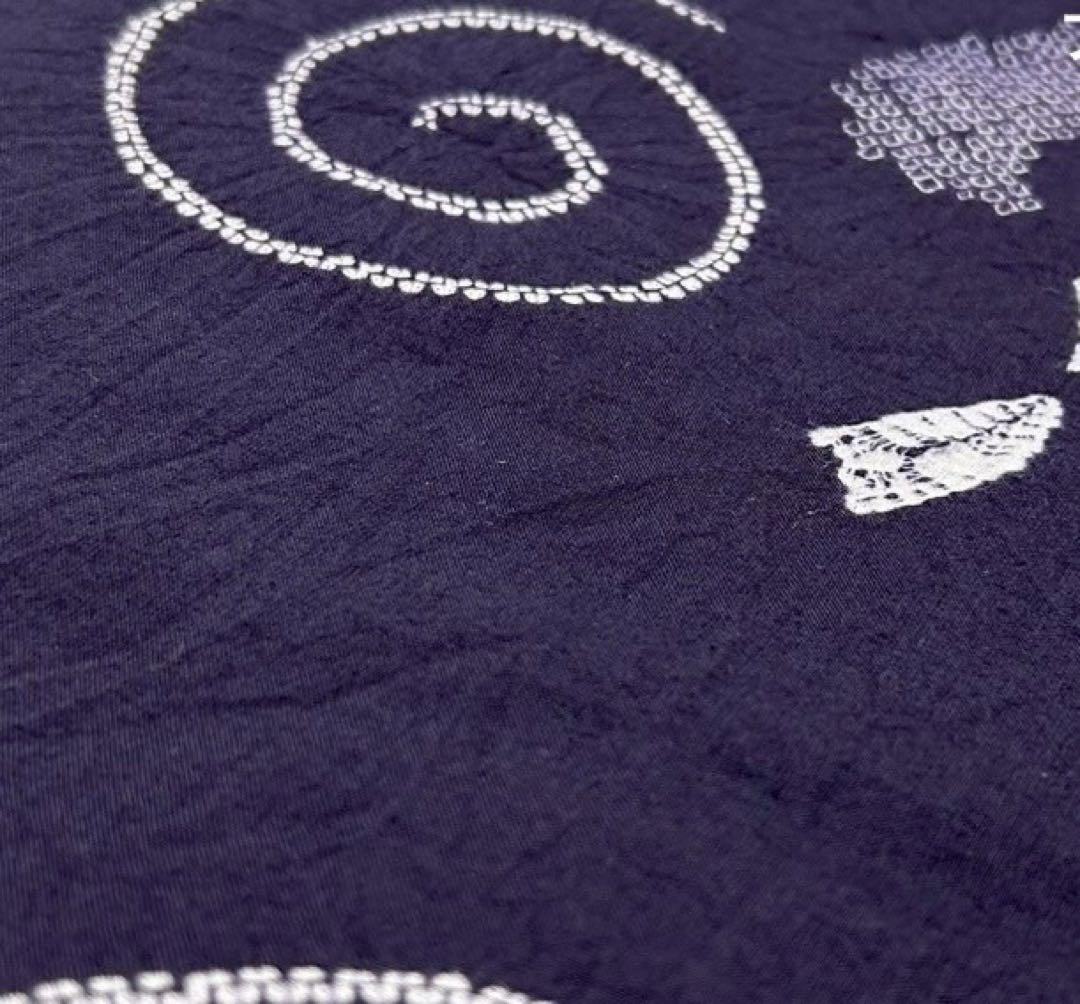 浴衣　絞り浴衣　本場　有松絞り　茄子紺　渦　風鈴　 帯2点セット新品　0702⑩