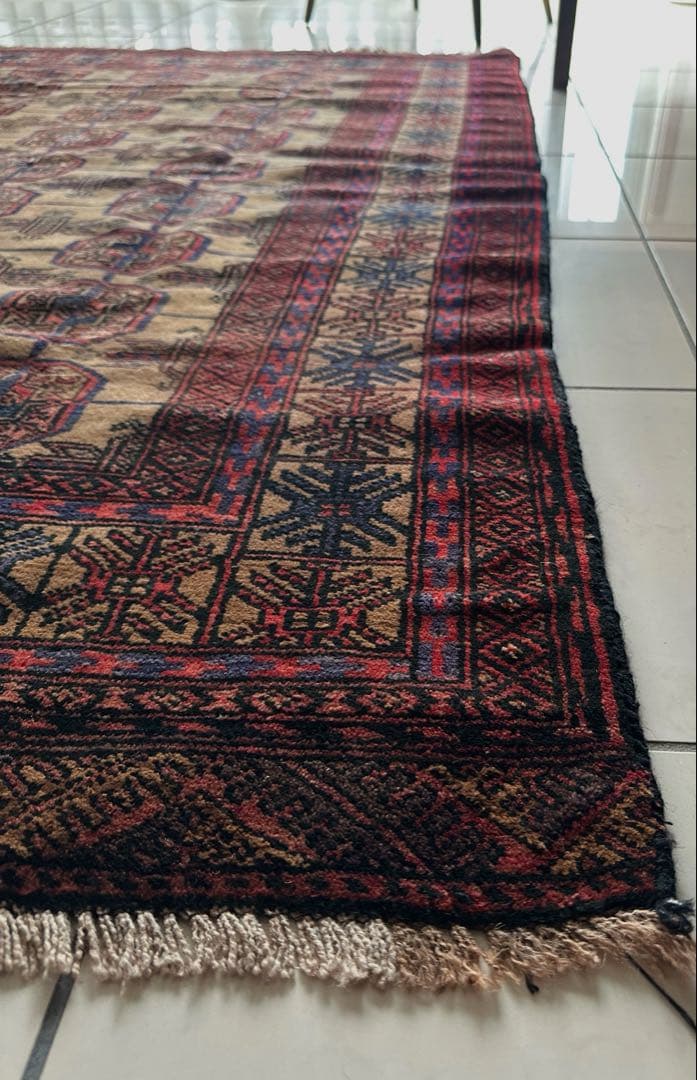 174×121 ヴィンテージラグ　バルーチ　手織ラグ