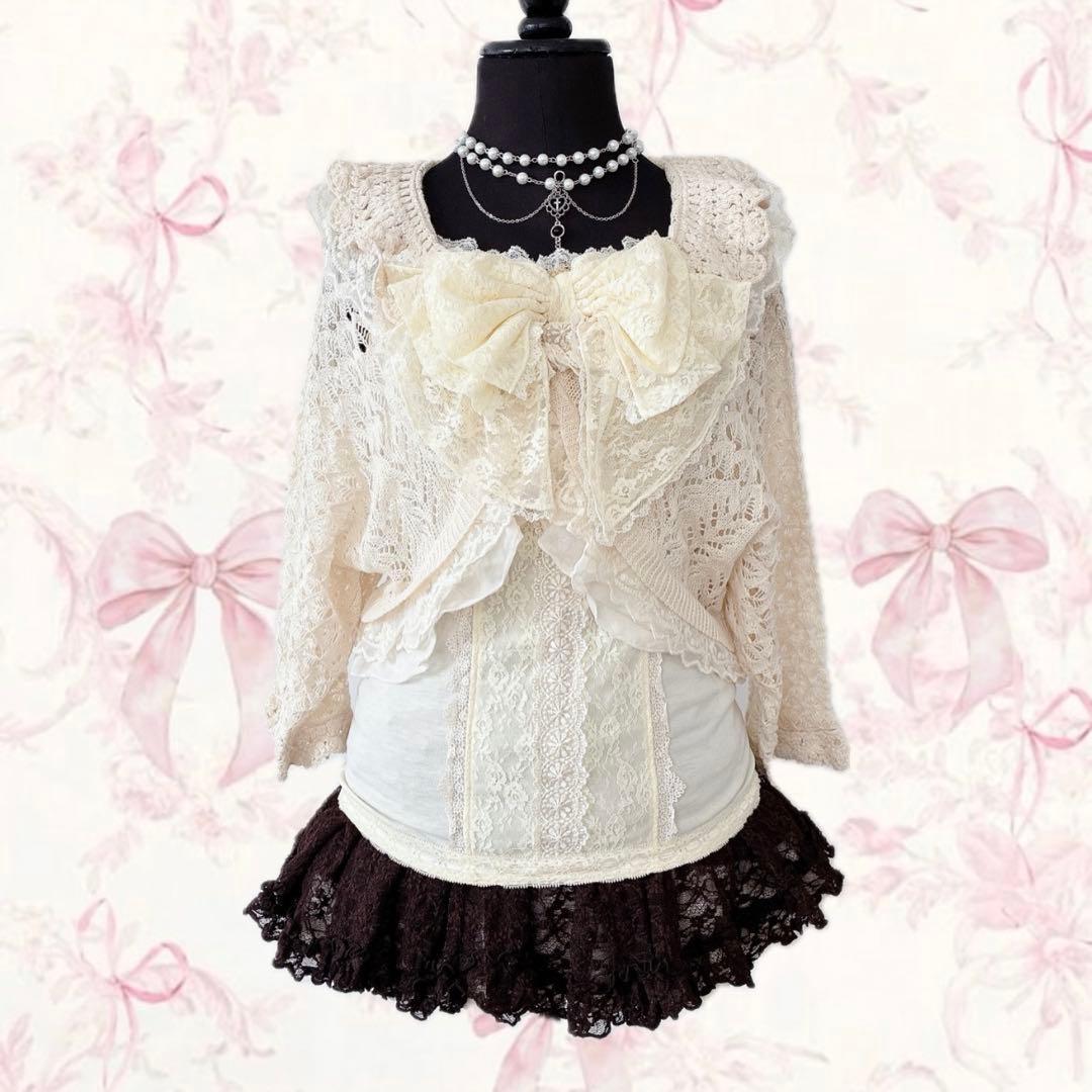 00s y2k axes femme フリル レース ボレロ ウィッシュコア