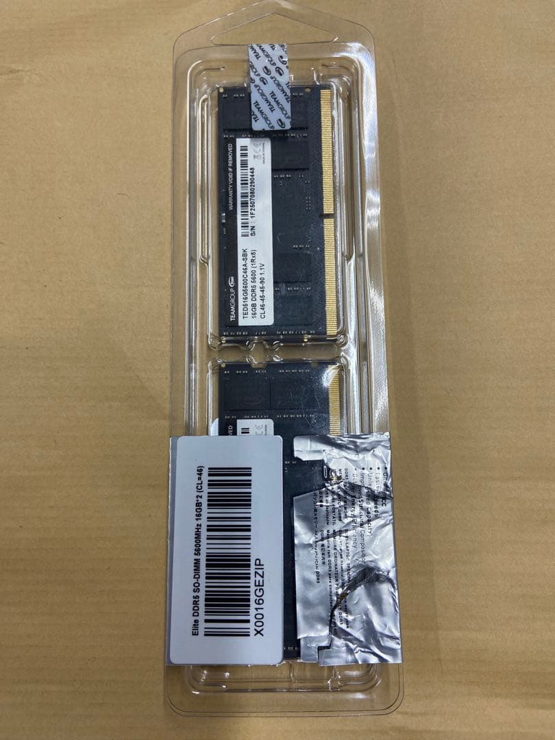 Team SO-DIMM DDR5 5600MHz 16GBx2枚32GBkit