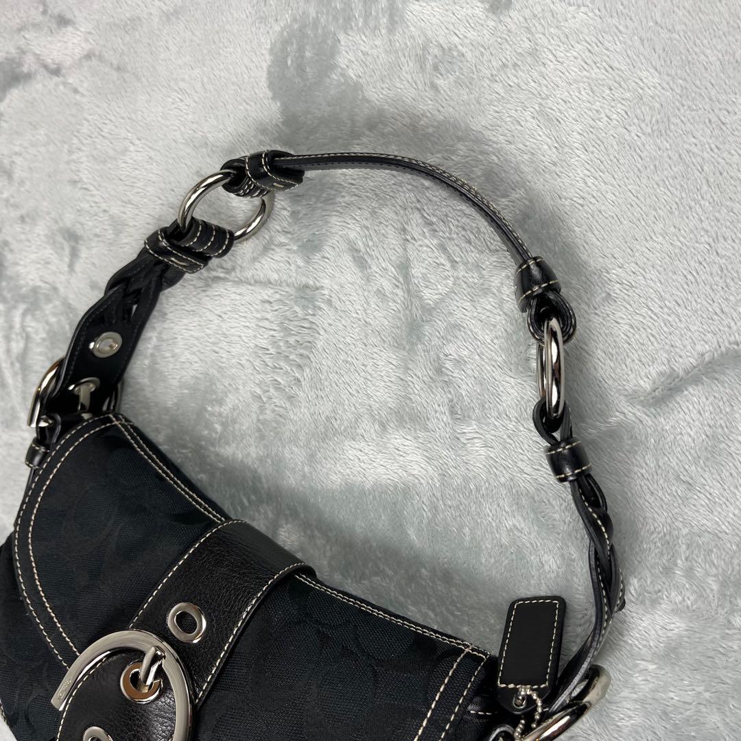 美品 Coach Soho Signature Bag Black