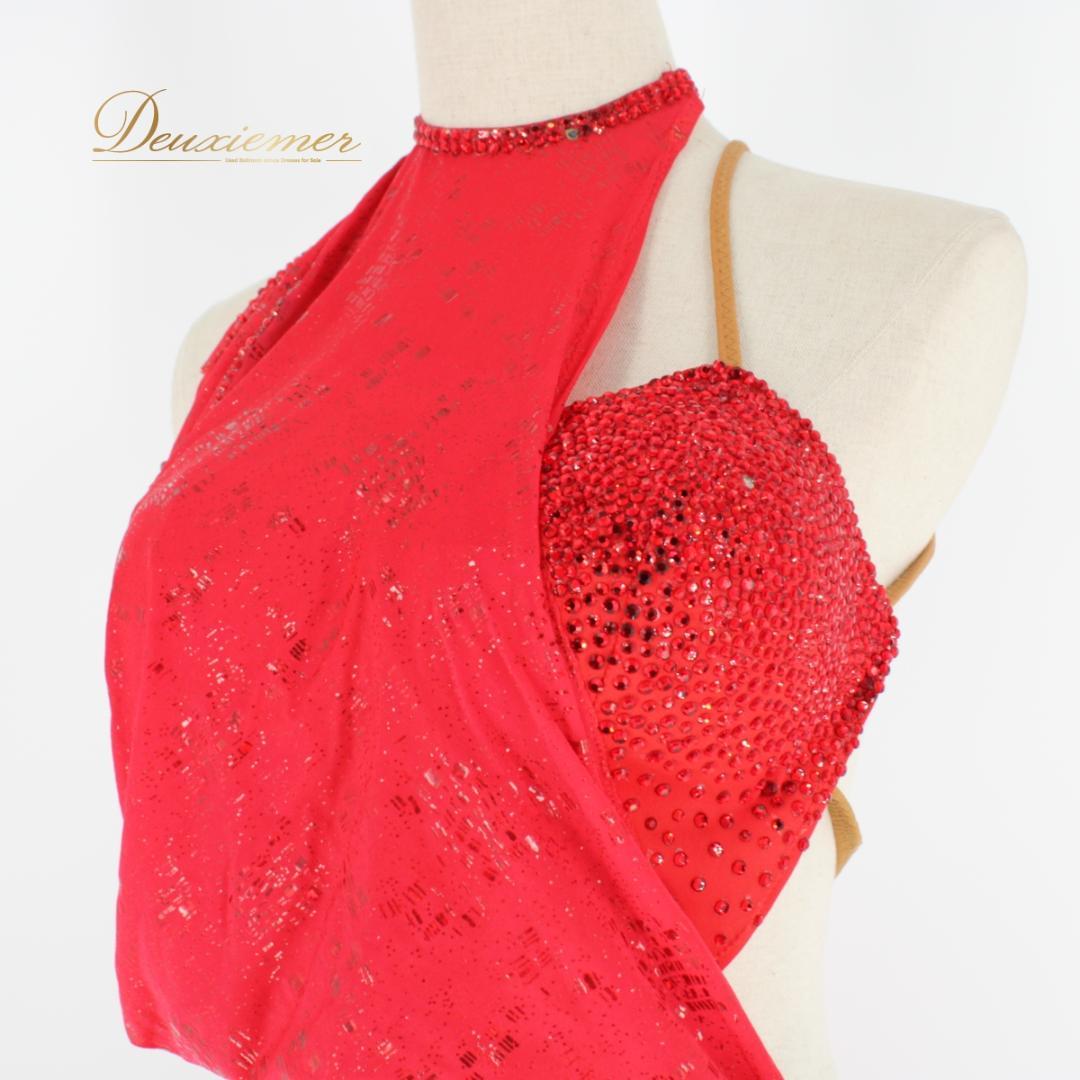 【社交ダンス衣装】レッド HIROKO YAMAGUCHI ドレス ワンピース