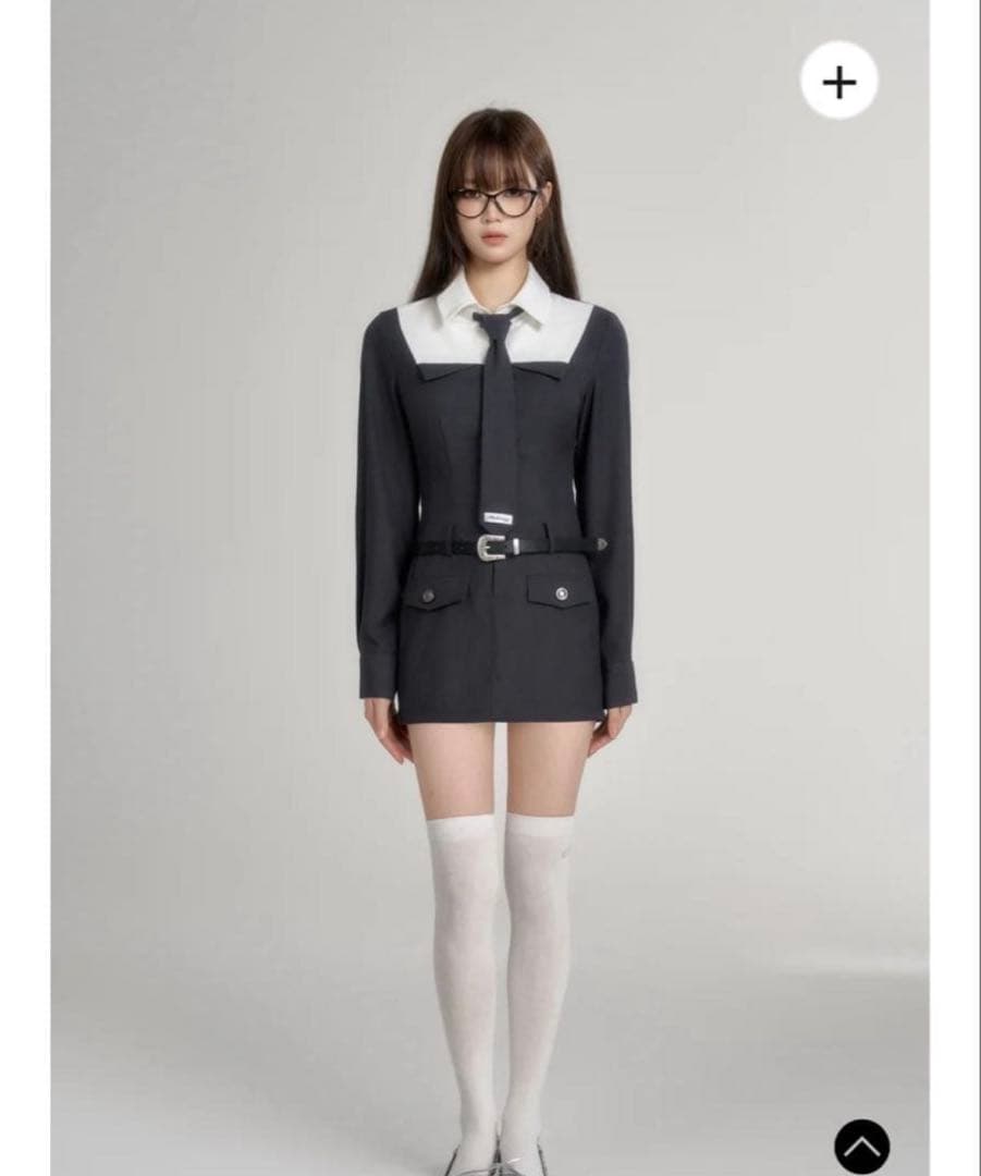 ワンピース andwang School tie shirt suit onepiece