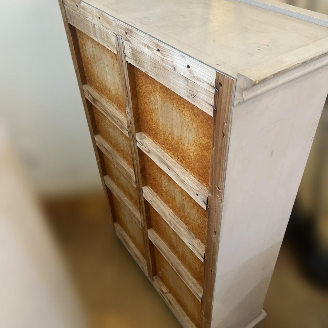 英国ビンテージシャビーグレーホワイトシェルフ