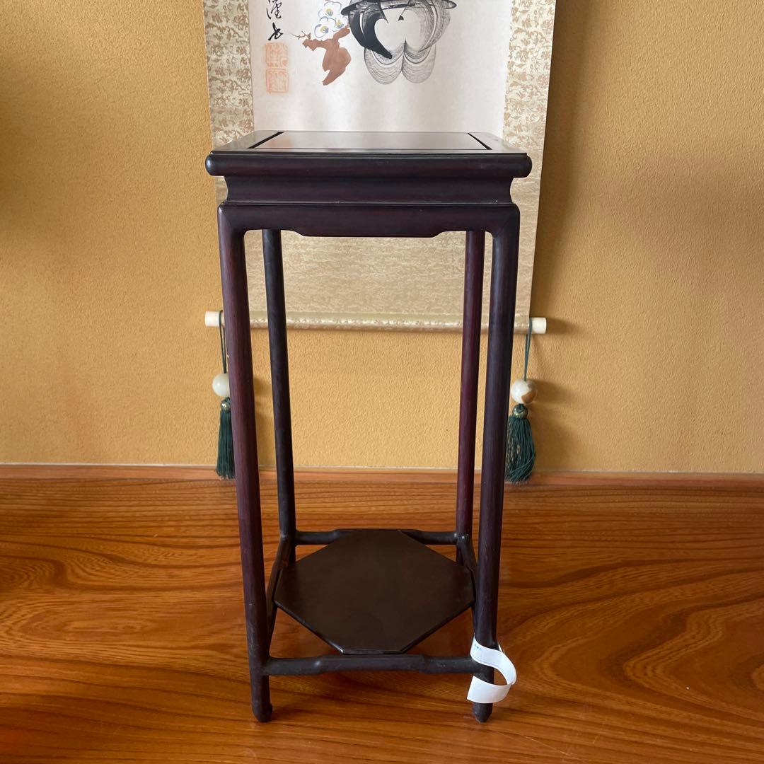 アジアンインテリア 中国上海 黒檀サイドテーブル 懸崖 花台 盆栽台 ビンテージ