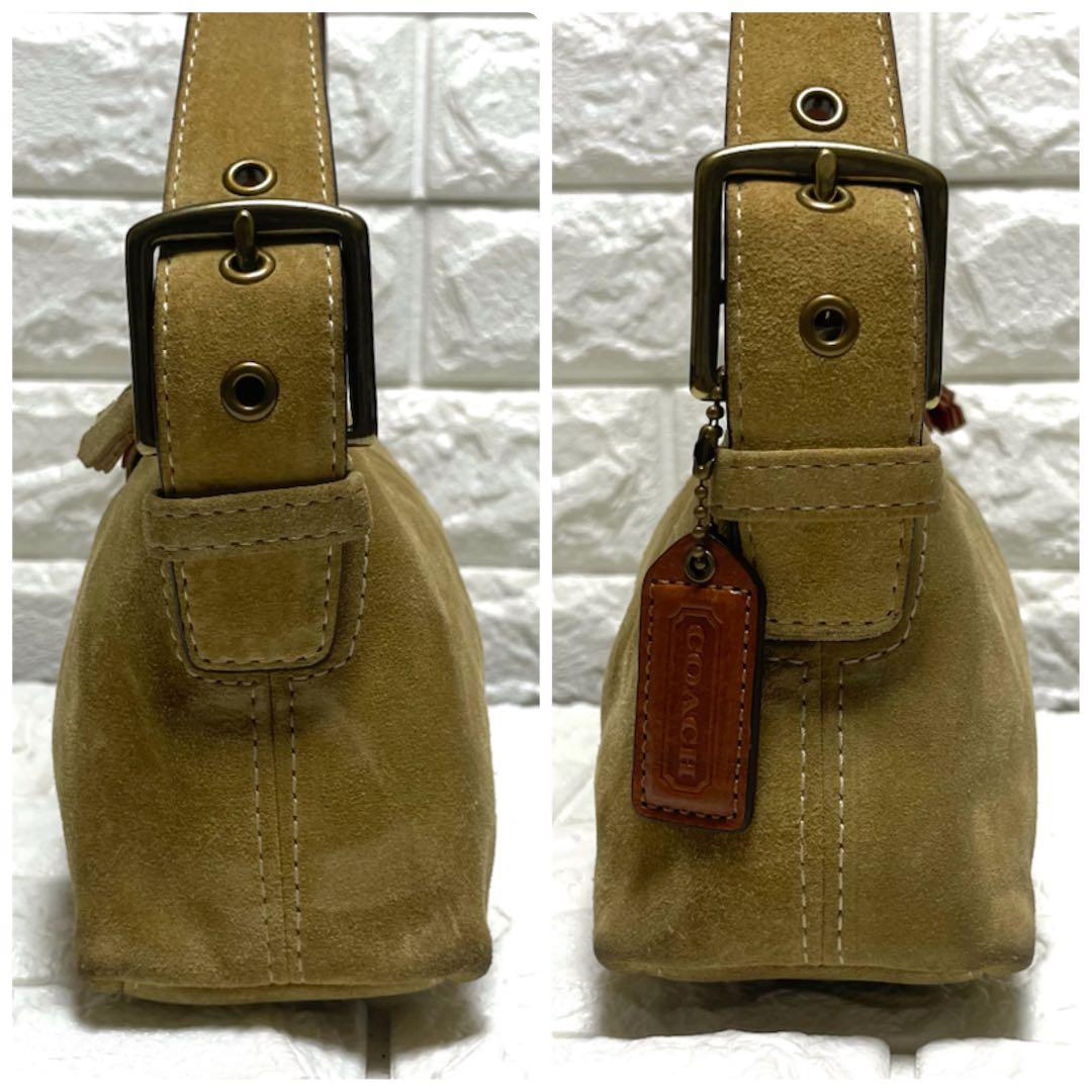 希少✨ オールドコーチ アクセサリーポーチ バッグ スエード ベージュ 入手困難