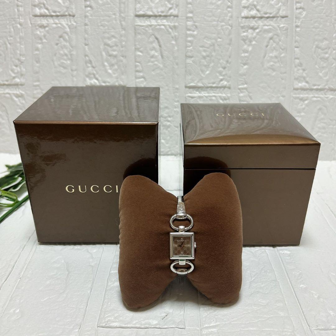 GUCCI 腕時計 レディース Gスクエア GG柄 ダイヤインデックス
