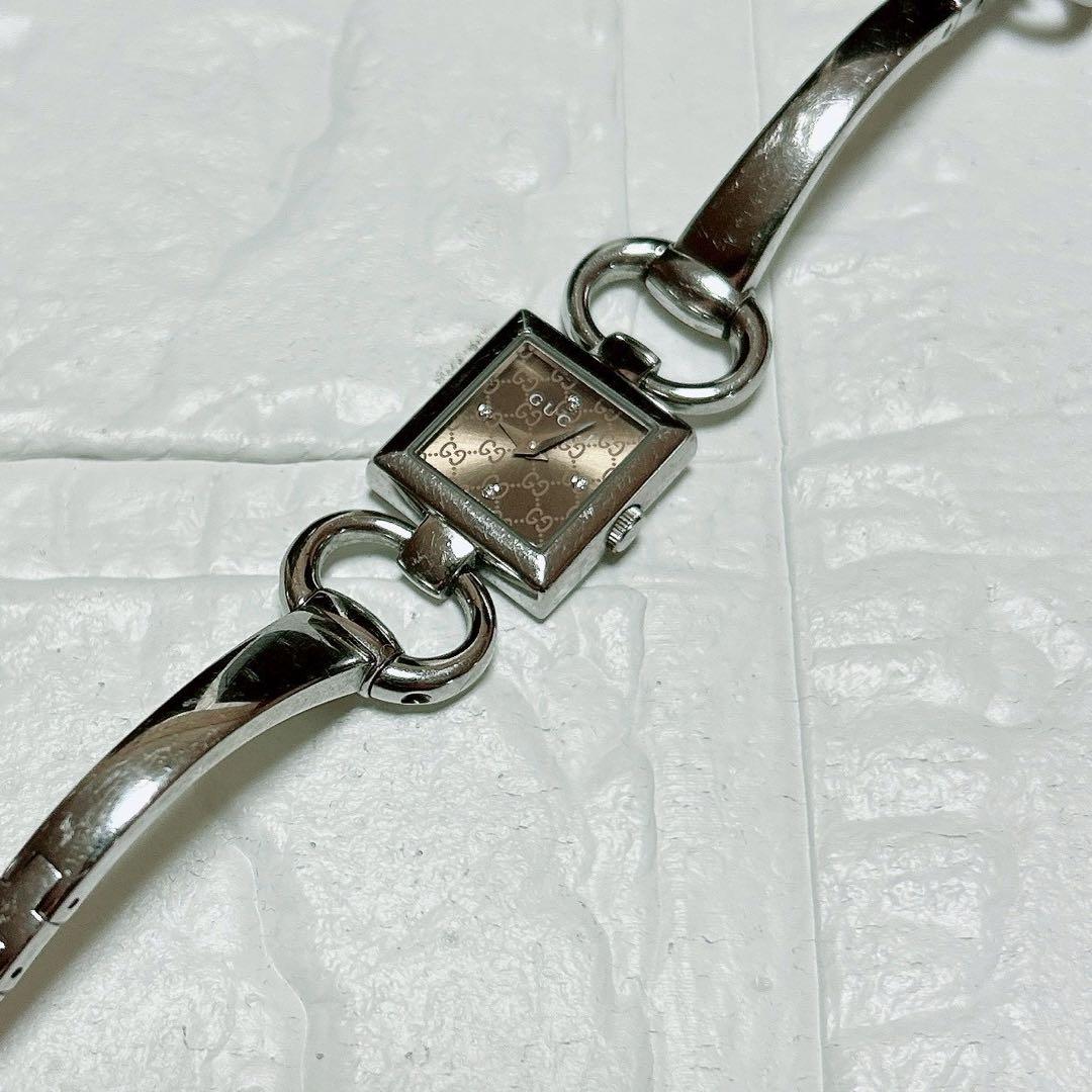 GUCCI 腕時計 レディース Gスクエア GG柄 ダイヤインデックス