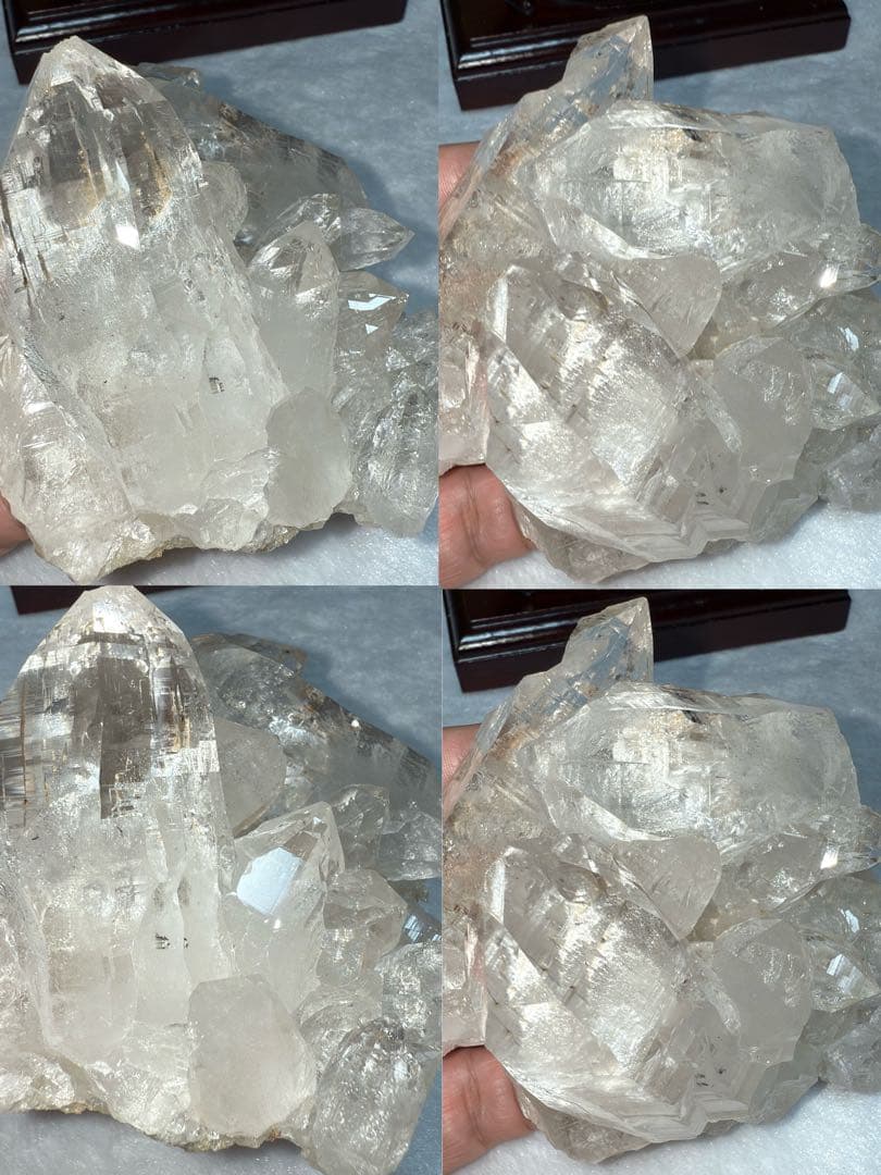 特注手彫台座 最高品質ヒマラヤ山脈ガネーシュヒマール水晶クラスター クローライト