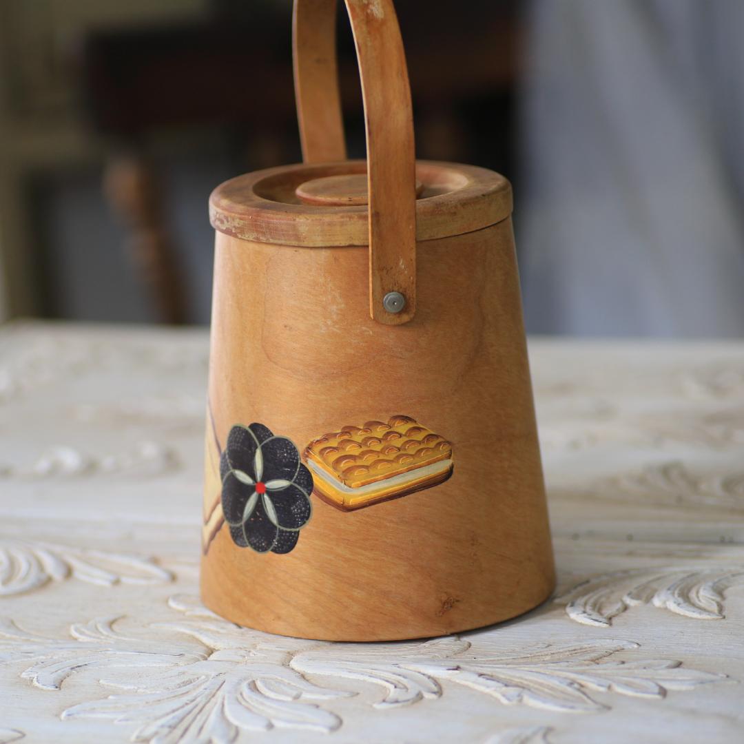 イギリスアンティーク 木製クッキージャー/フランス雅姫ヴィンテージ