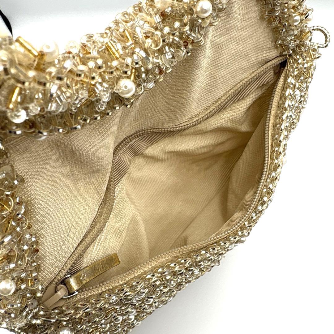 アンテプリマ ワイヤーバッグ ペルラグリッター 3way シャンパンゴールド