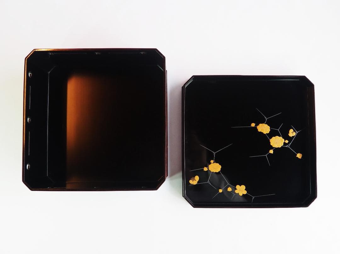 9代中村宗哲造『氷梅絵ヘギ目縁高』（共箱）