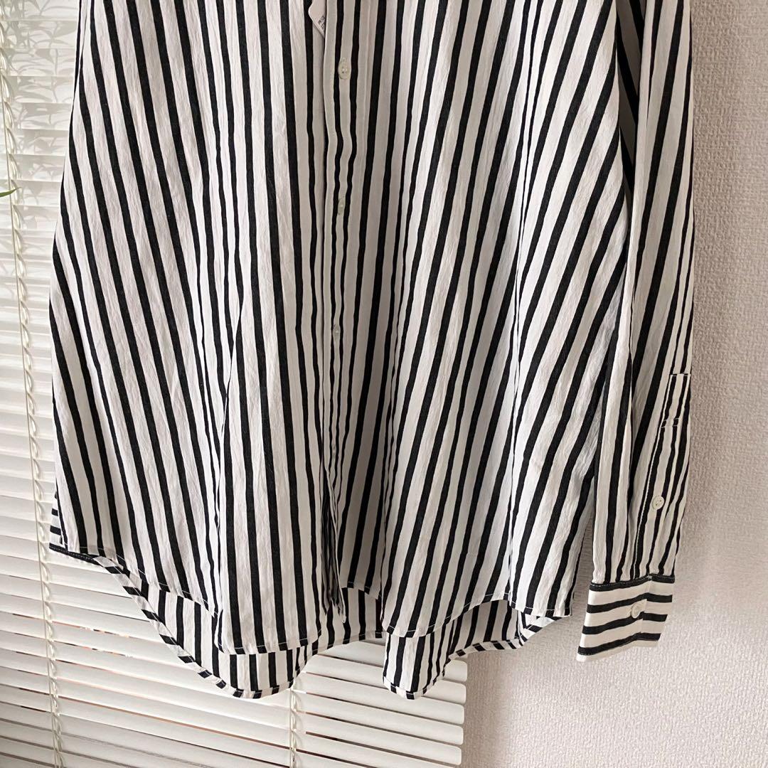 【新品】FRAMeWORK コットンストライプレギュラーカラーシャツ