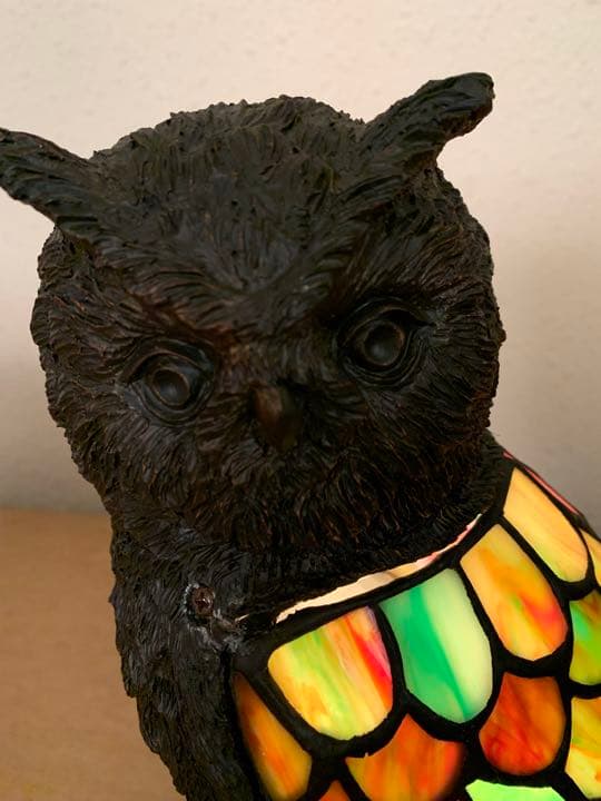 ステンドグラスランプ　フクロウ