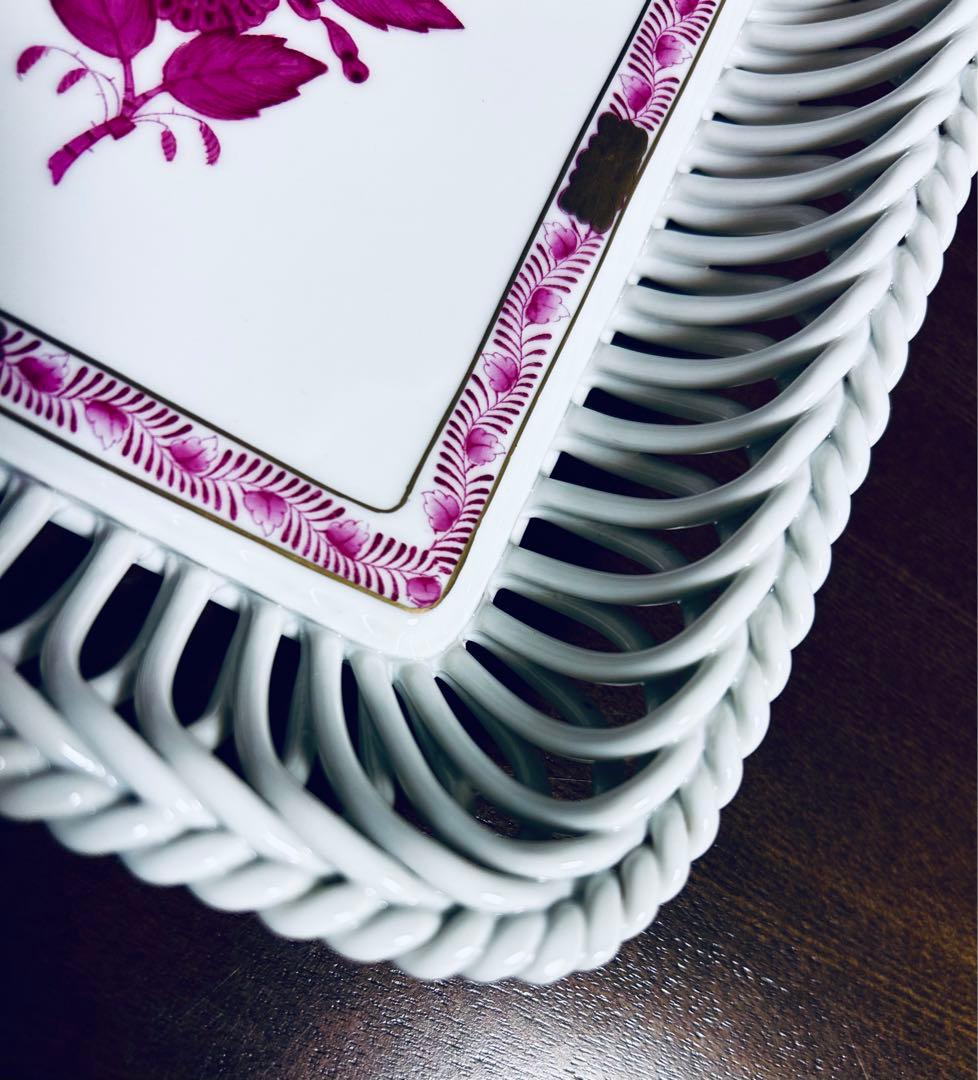 ヘレンド　ヌードルワーク　スパゲッティワーク　透編　ヘレンド アポニー　ピンク