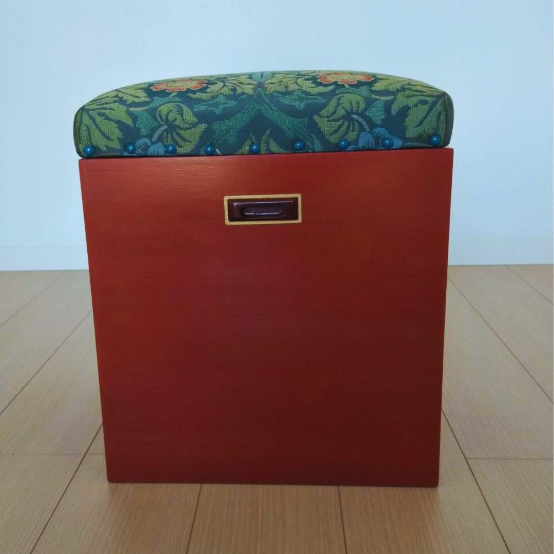 Sale【張替え未使用品】昭和鏡台丸スツール・ブラックトーン