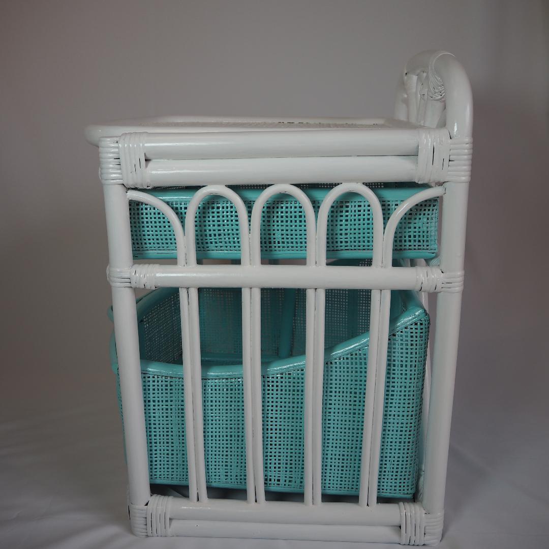 ヴィンテージ Tiffany 鏡台 ドレッサー ラタン 籐 チェスト 昭和レトロ