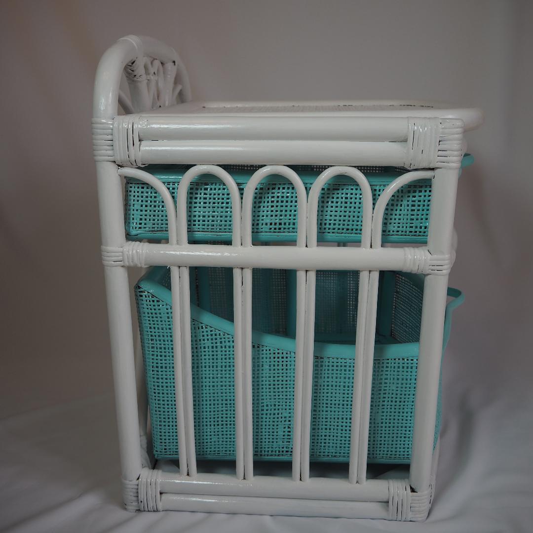 ヴィンテージ Tiffany 鏡台 ドレッサー ラタン 籐 チェスト 昭和レトロ