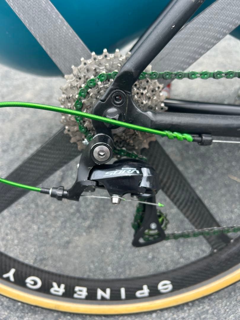 街乗りカーボンロード　Tハンドル　SPINERGY カーボンホイール　ひっこし