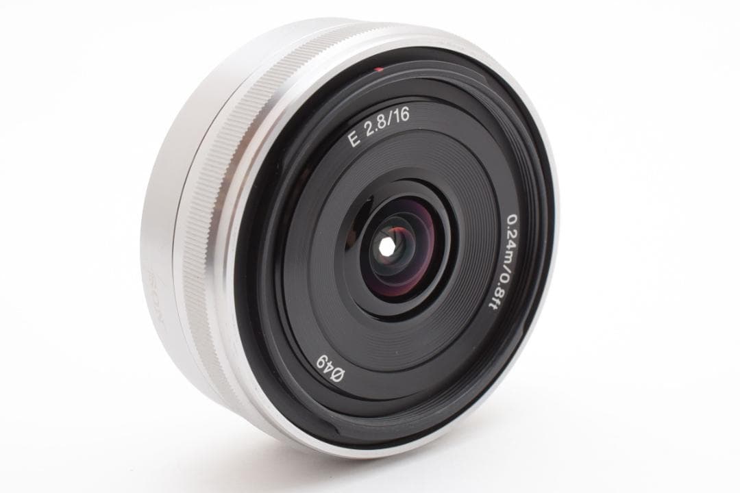 超美品 SONY E 16mm F2.8 SEL16F28 シルバー M504
