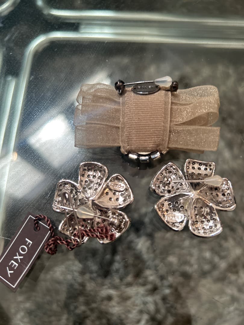 フォクシー 花モチーフブローチ3点セット