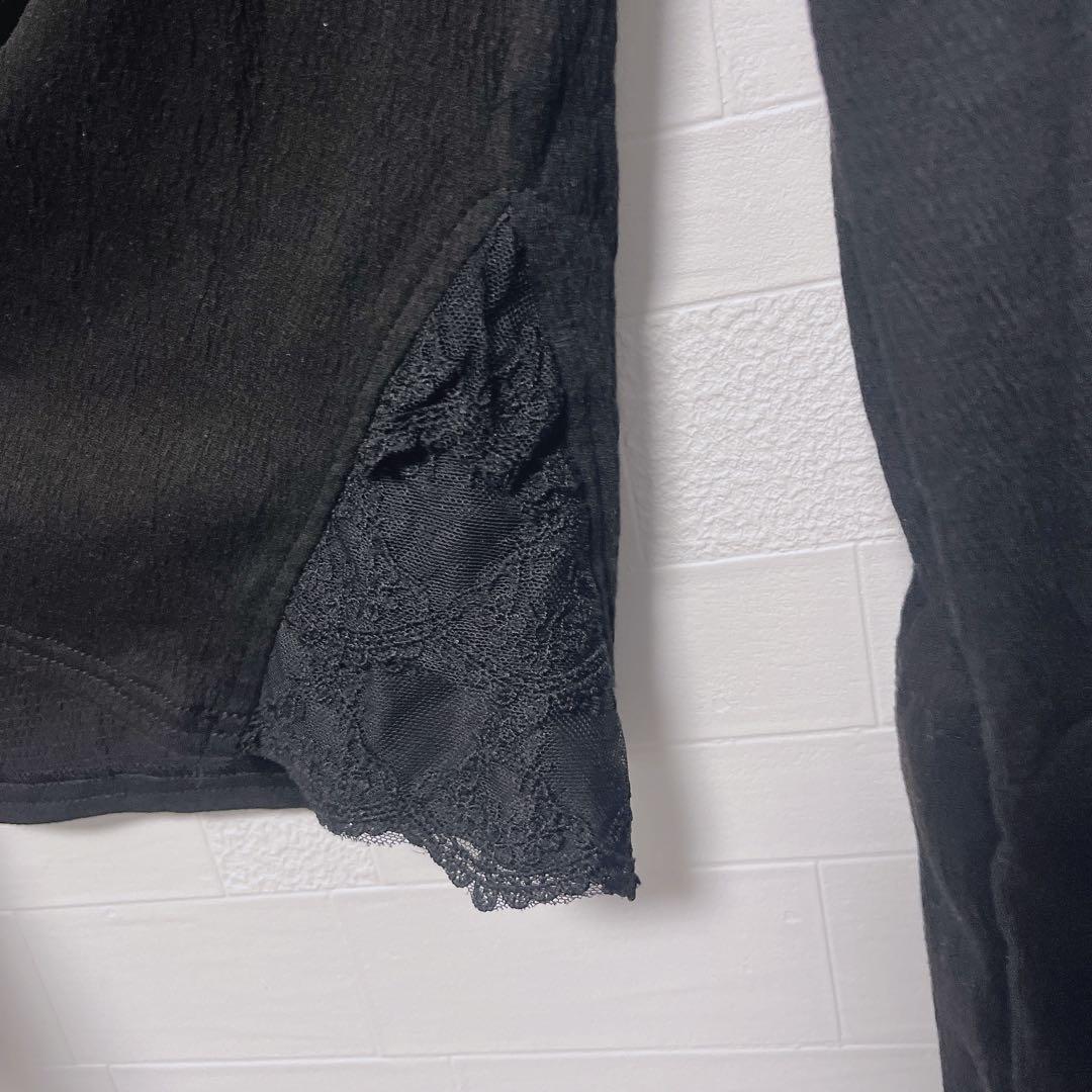 DimMoire おすましレース襟トップス　黒　Mサイズ