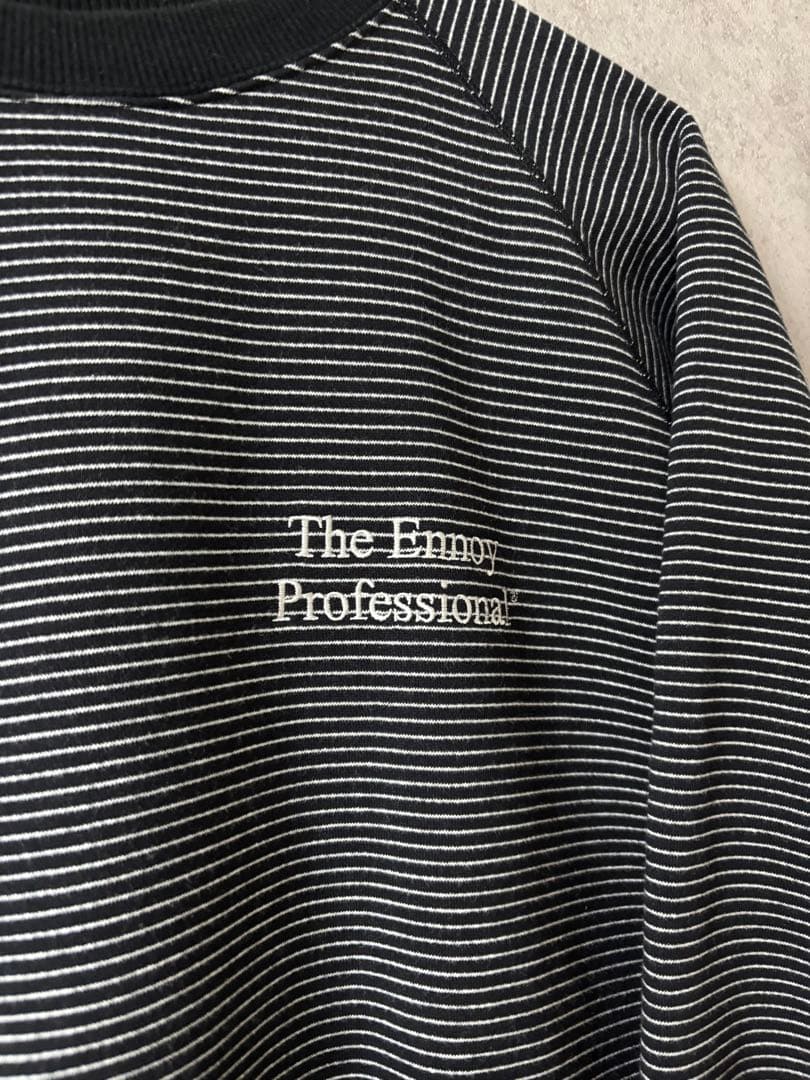 エンノイ　ボーダークルーネックスウェット