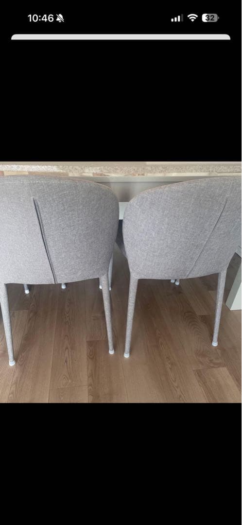 グレーの丸い背もたれダイニングチェア1脚④