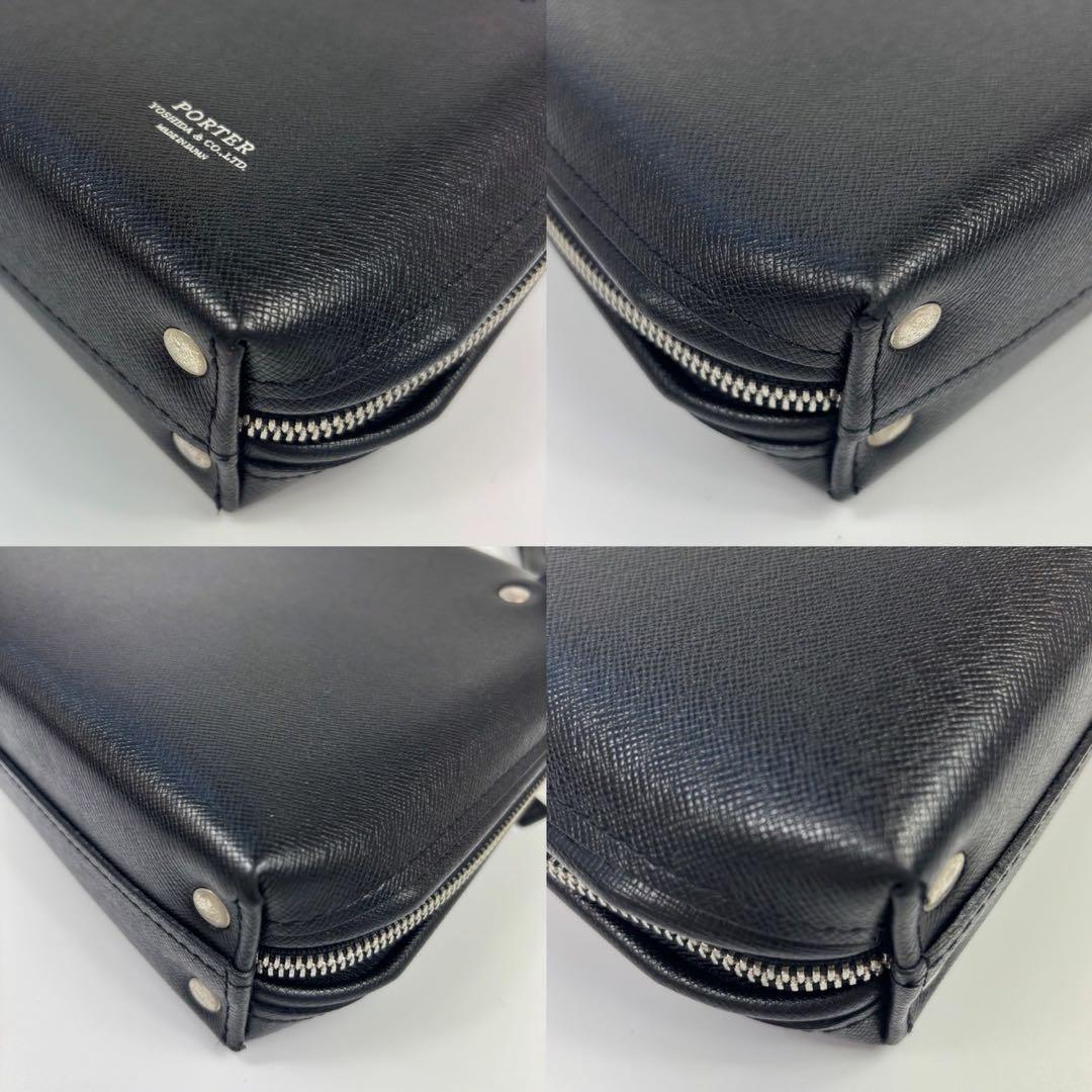 PORTER AVENUE ショルダーバッグ レザー シボ革 2way 黒