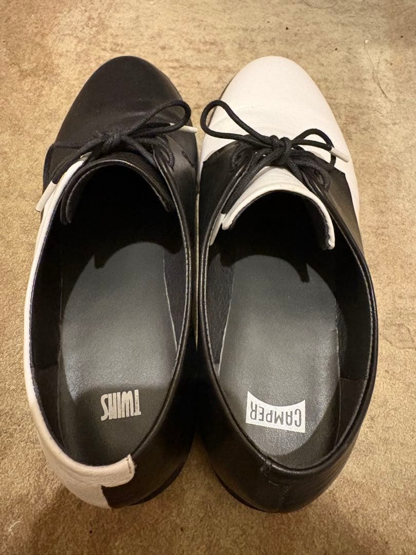 カンペール CAMPER ツインズ TWINS 24㎝ 美品 ブラック ホワイト