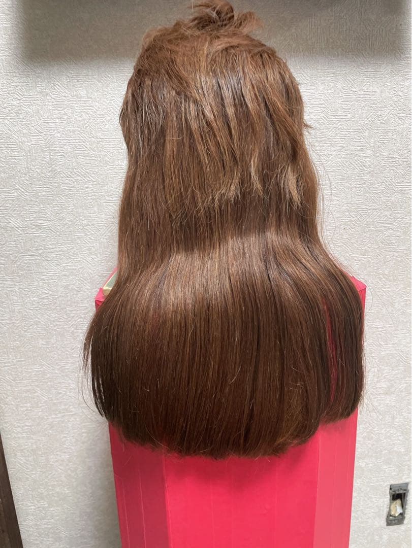 ブラウン 前髪付き ロングかつら（大衆演劇）