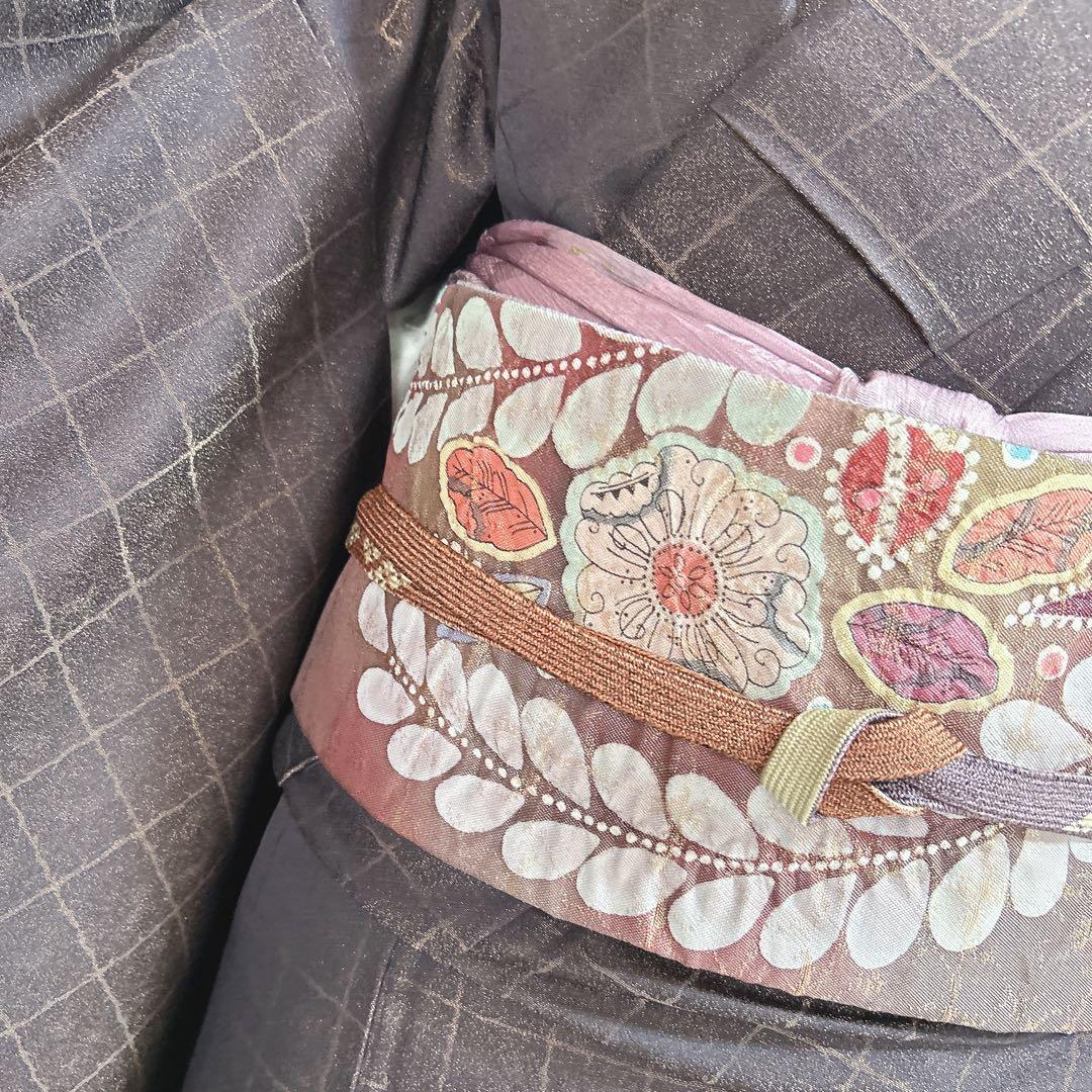 訪問着フルセット　辻ヶ花　着物　正絹　銀通し　豪華　華やか　紫　しぼり