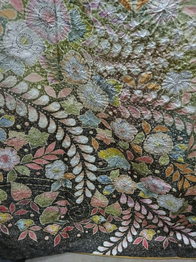 F‐306 訪問着 金通し 山吹茶 袷 辻ヶ花 暈し 翠山工房 落款 美品