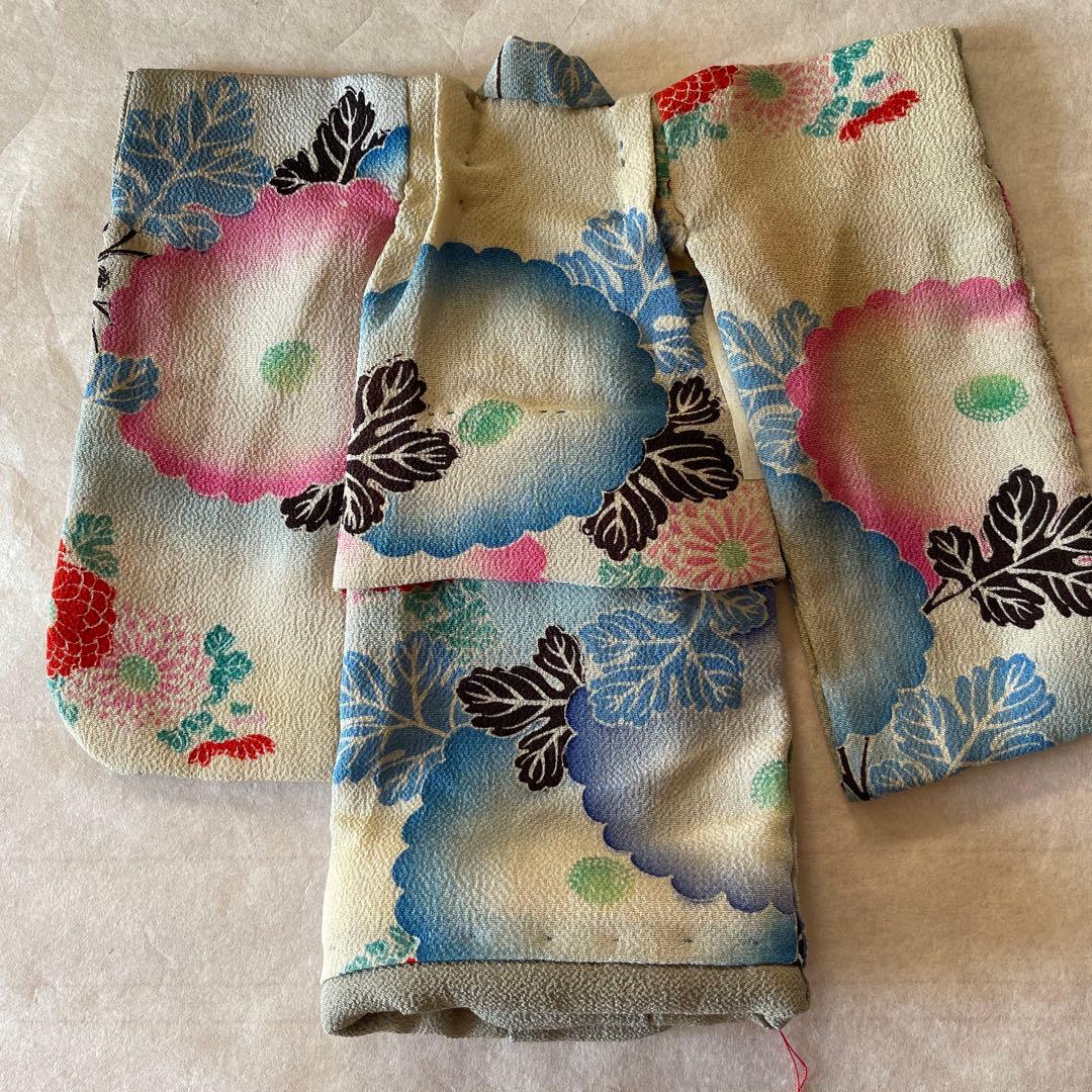 古布　江戸縮緬　人形の着物　6号　121211