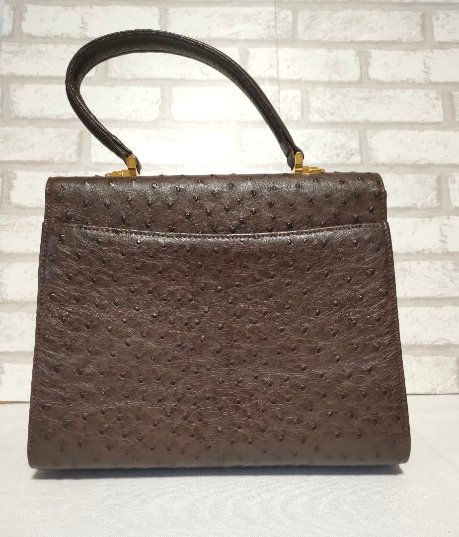 オーストリッチ ハンドバッグ ストラップ付き