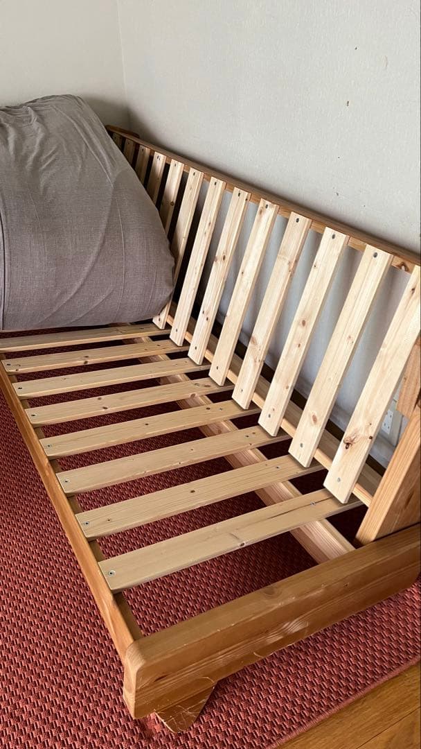 北欧風　木製　ソファベッド　フレーム　布団付きkarup カーラップ