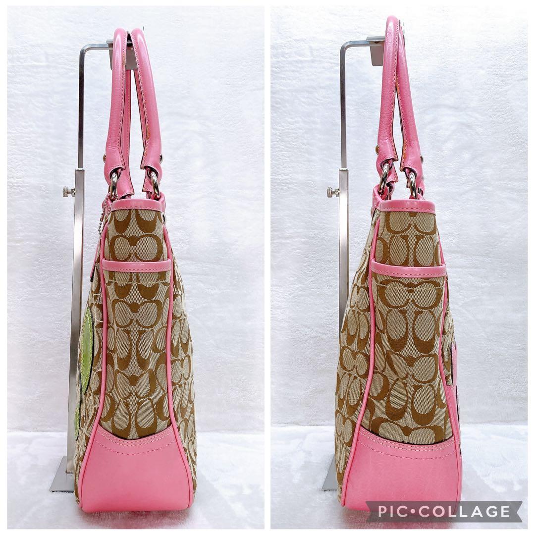 バッグ Coach Flower Patchwork Tote Bag pink y2k