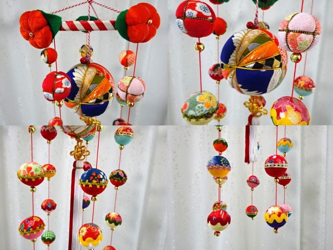 【1】縁起の良い　柳川さげもん　木目込み鞠　吊るし飾り　ハンドメイド　ひな祭り
