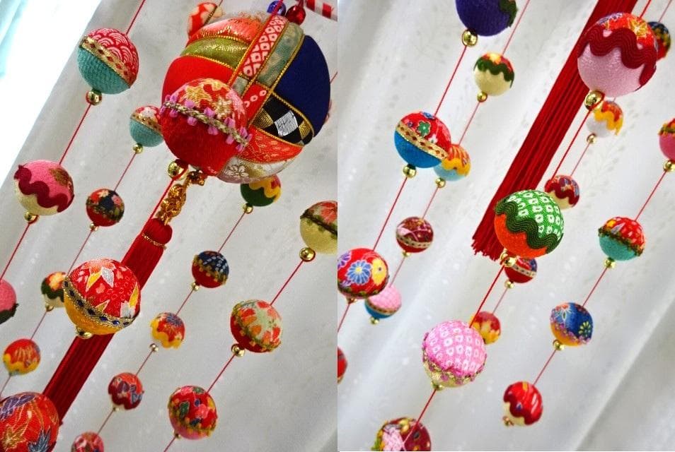 【1】縁起の良い　柳川さげもん　木目込み鞠　吊るし飾り　ハンドメイド　ひな祭り