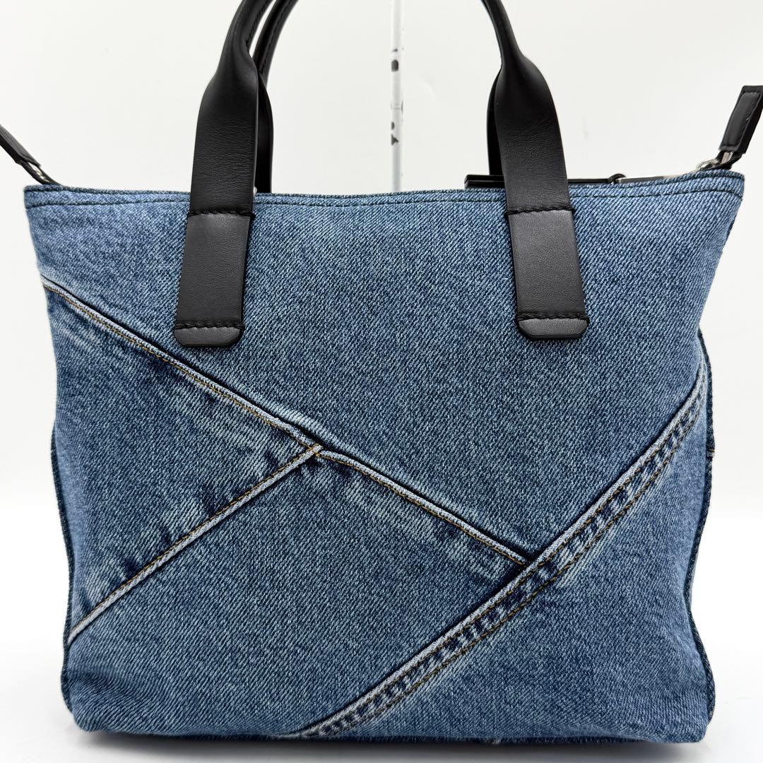 【極美品】ドルチェ&ガッバーナ ショルダー パッチワーク デニム アダモ ブルー