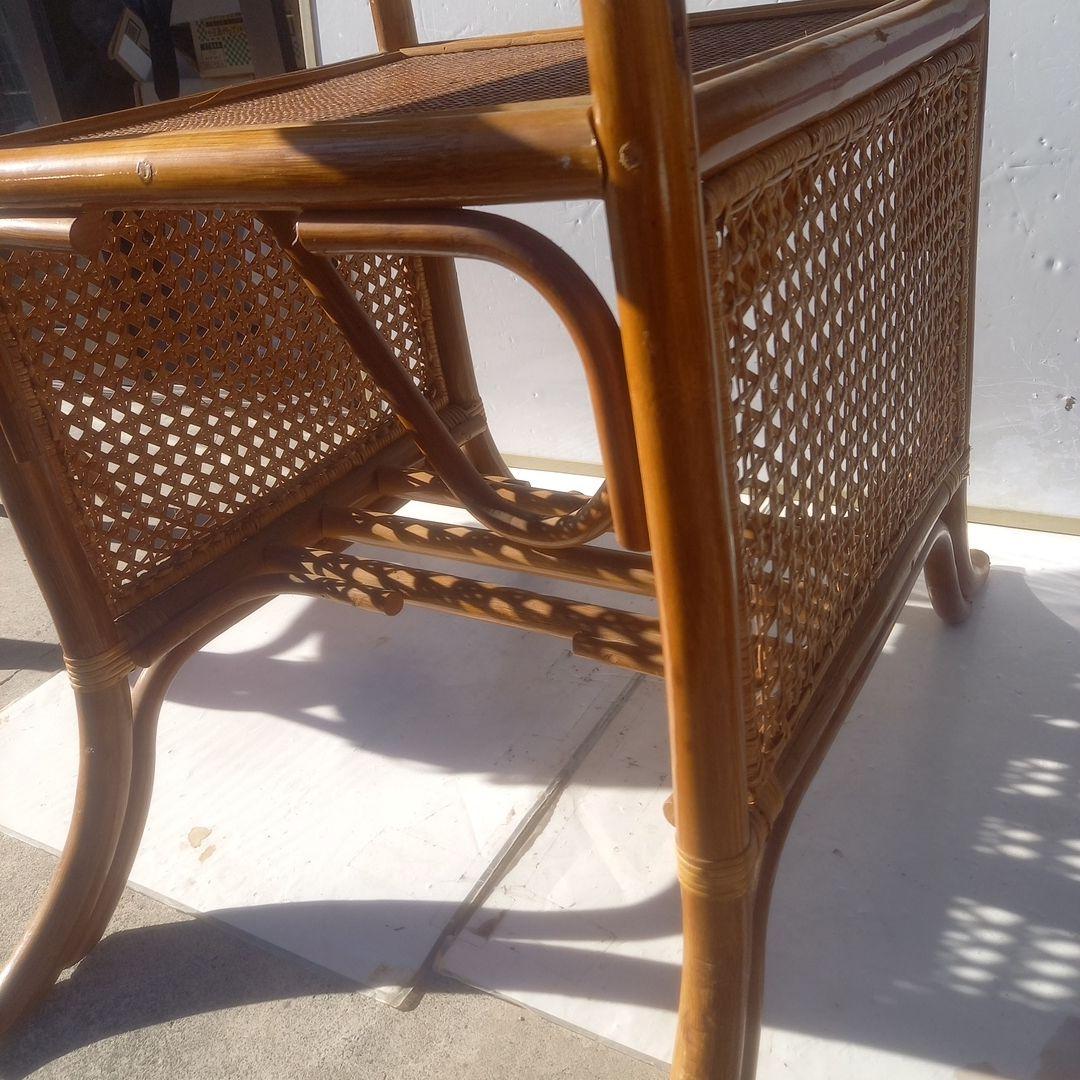 （籐）製アクセントテーブル チェア 2脚 ３点セット