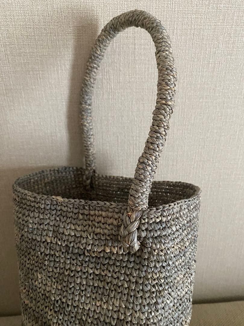 未使用/MADE IN MADA かごバッグ グレー ベージュ