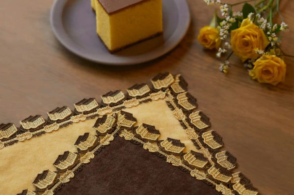 福砂屋×近沢レース店 コラボハンカチ 2枚