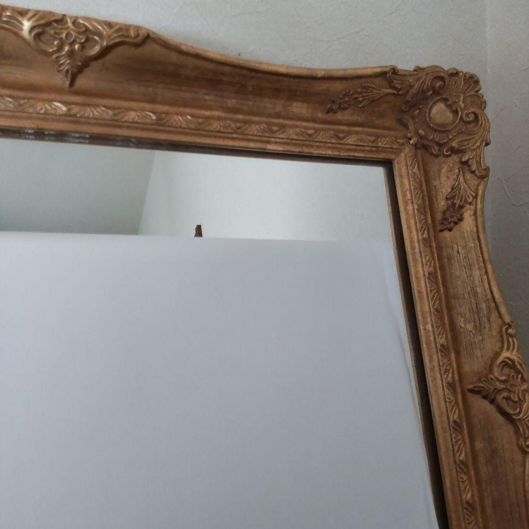 アンティークミラー　(ゴールド)