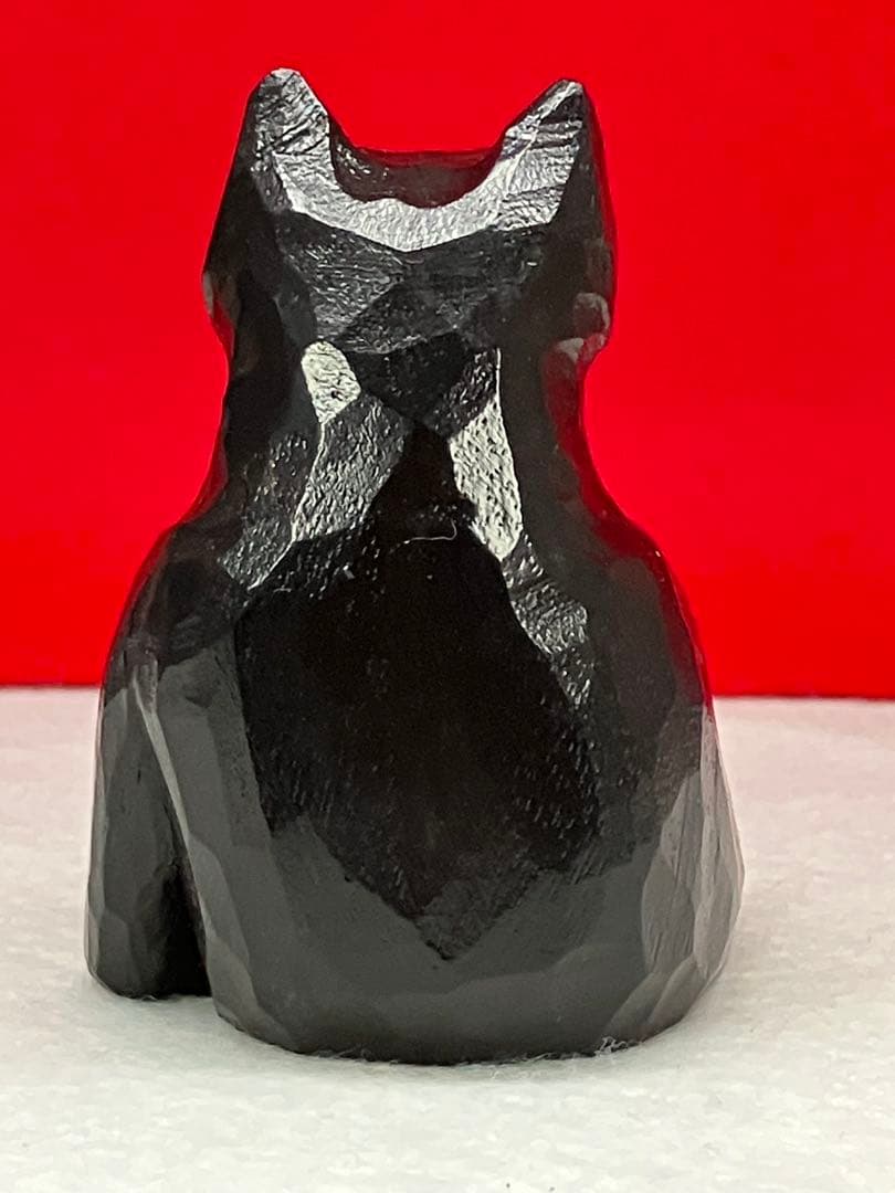 黒猫（小）3体　木彫り　置物