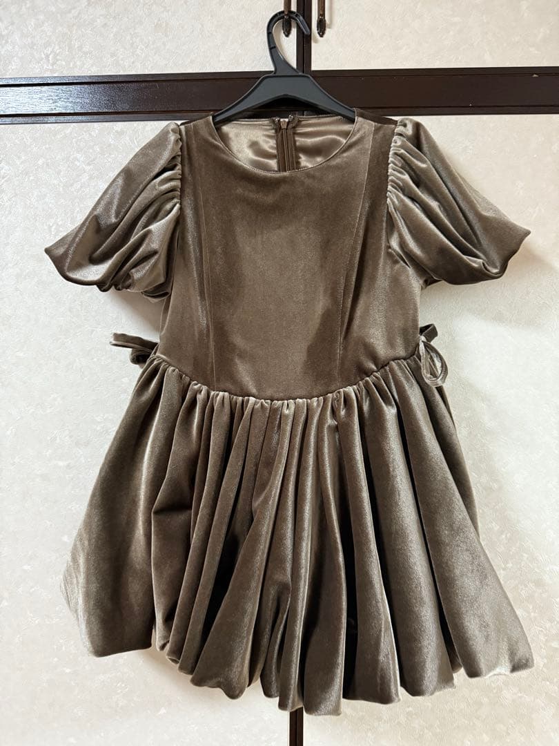 ワンピース velours balloon mini one-piece