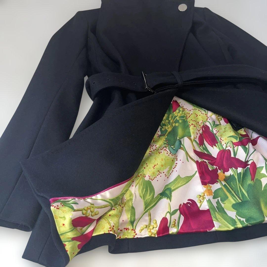 極美品　未使用　Ted baker ラップコート　カシミヤ混　ベルト　Aライン