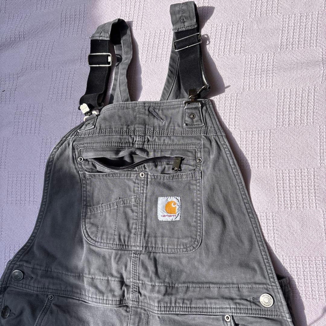 Carhartt カーハートグレー ダブルニーオーバーオール W34L34