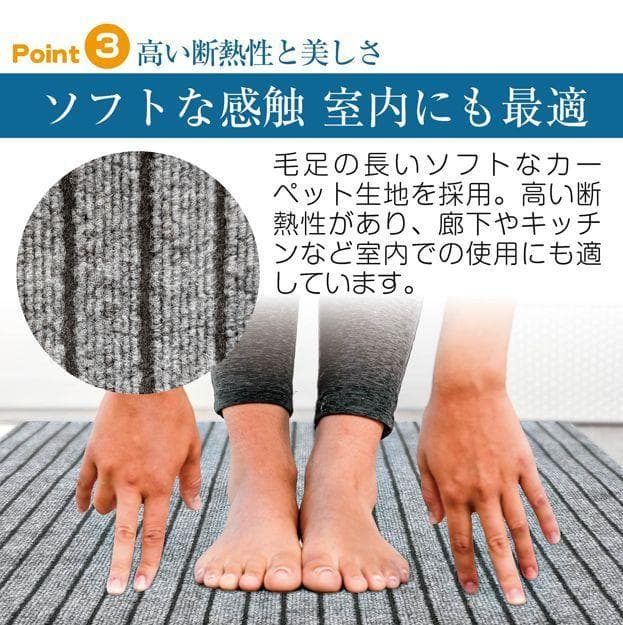 M.N.Y.K 玄関マット フロアマット 屋内外兼用 裁断自由（90cm×7m）