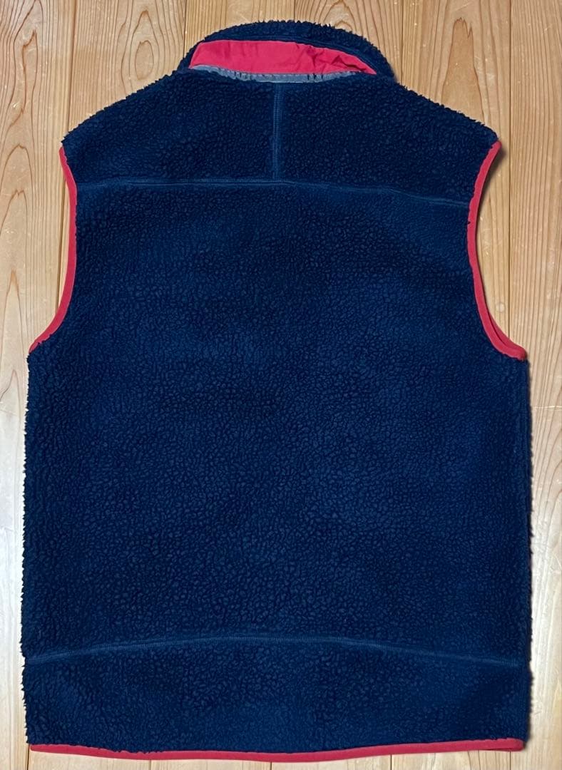 patagonia レトロXベスト S ネイビー/レッド